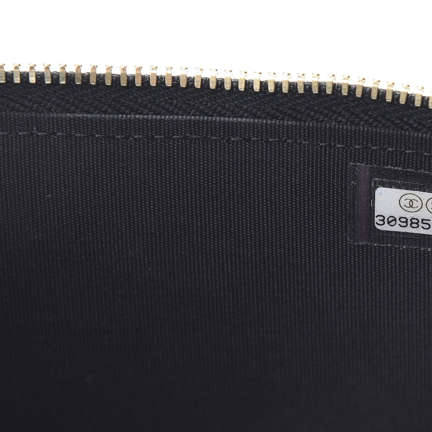 Chanel Raffia Jute Striped Small Vanity Case With Chain Black Beige 7 of 11