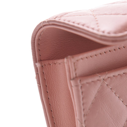 Chanel Aged Calfskin Quilted Reissue Flap Card Holder Pink 13 of 15