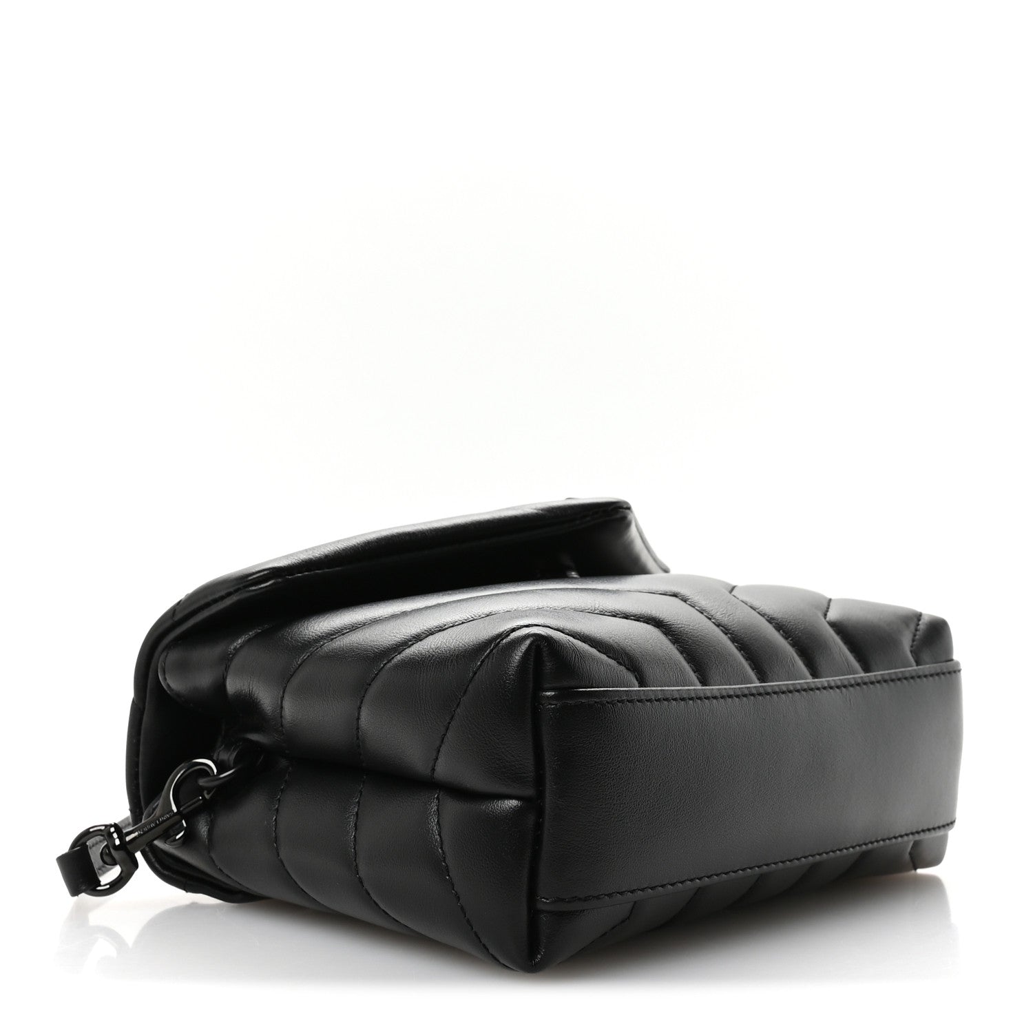 Saint Laurent Calfskin Y Quilted Monogram Monochrome Toy Loulou Crossbody Bag Black 4 of 11