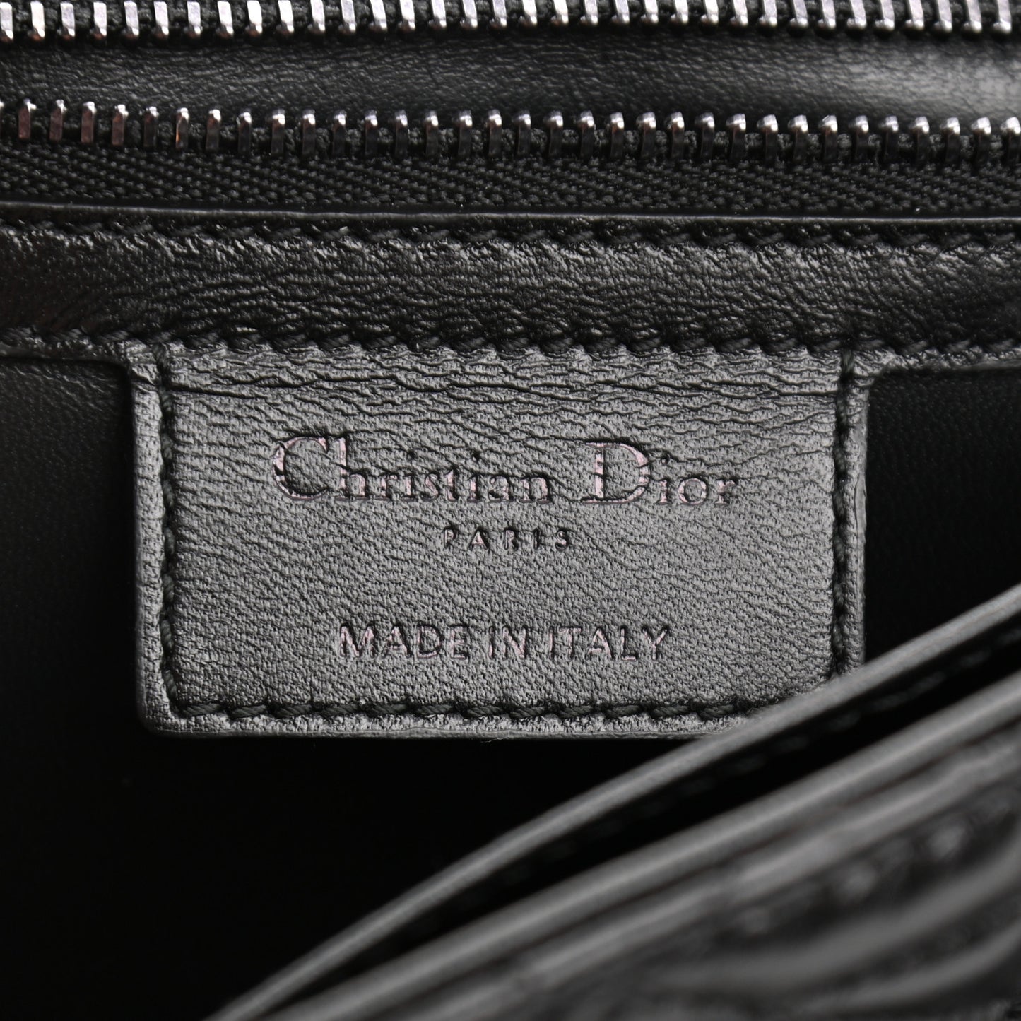 Calfskin Macrocannage Large Caro Bag Black
