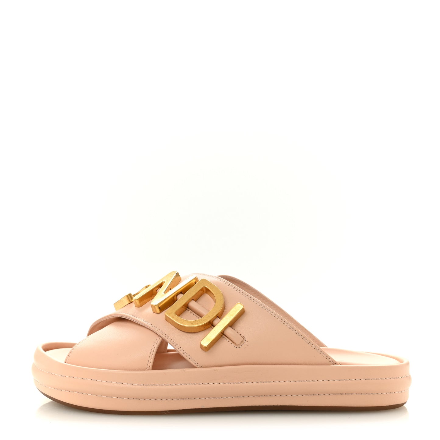 Vitello Womens Fendigraphy Slide Sandals 37 Light Rose