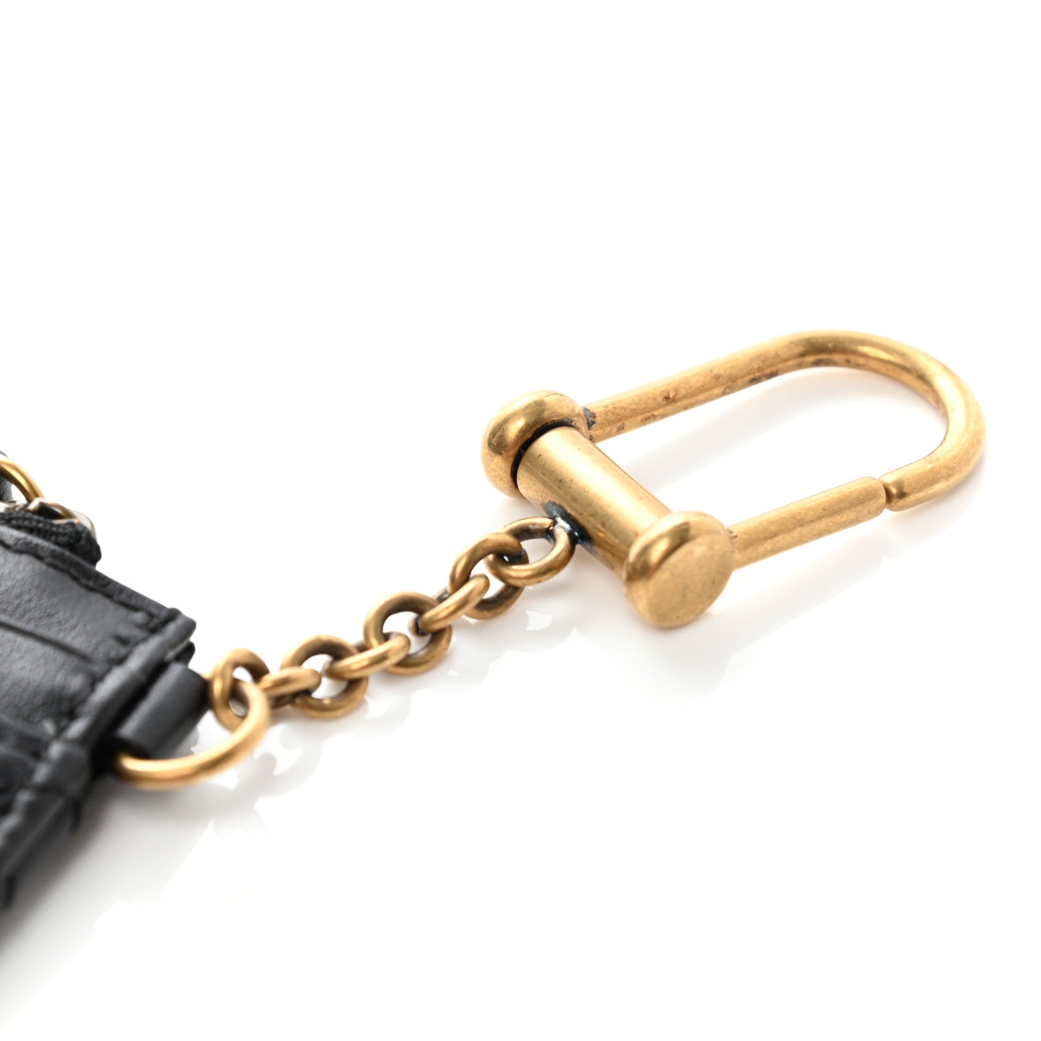 Gucci Calfskin Matelasse Chevron GG Marmont Key Case Card Holder Black 8 of 8