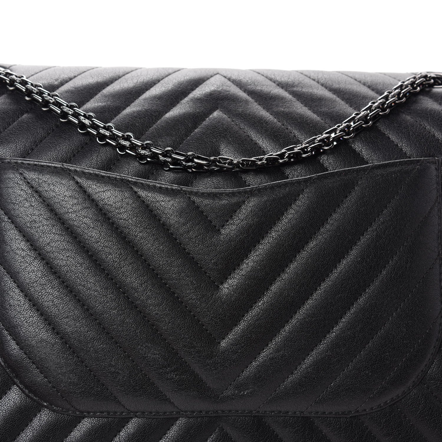 Chanel Sheepskin Chevron Quilted 2.55 Reissue 227 Flap So Black 10 of 20