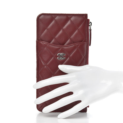 Chanel Lambskin Quilted Classic Flat Wallet Pouch Red 2 of 7