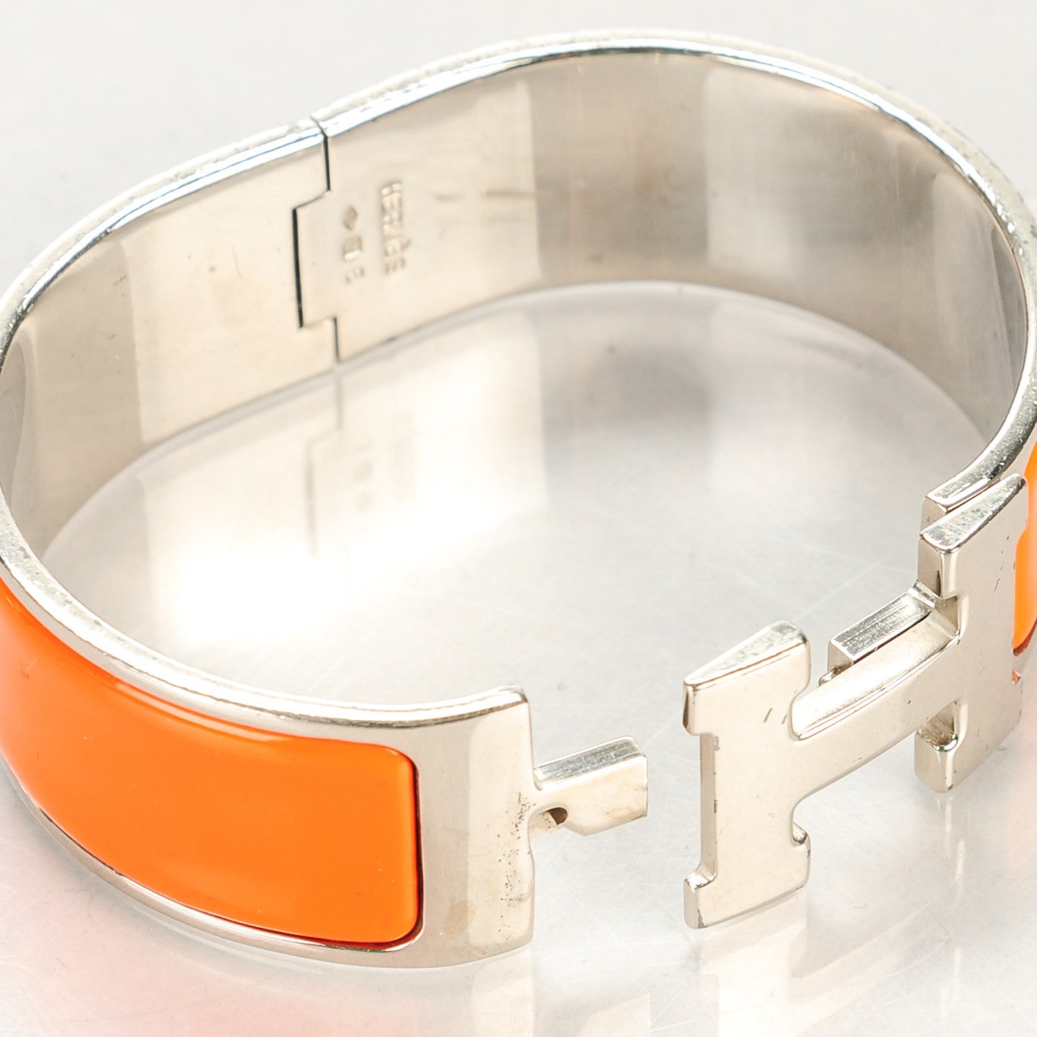 Hermes Enamel Wide Clic Clac H Bracelet PM Orange 3 of 6
