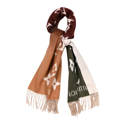 Louis Vuitton Cashmere Monogram Gradient Reykjavik Scarf Kaki 1 of 4