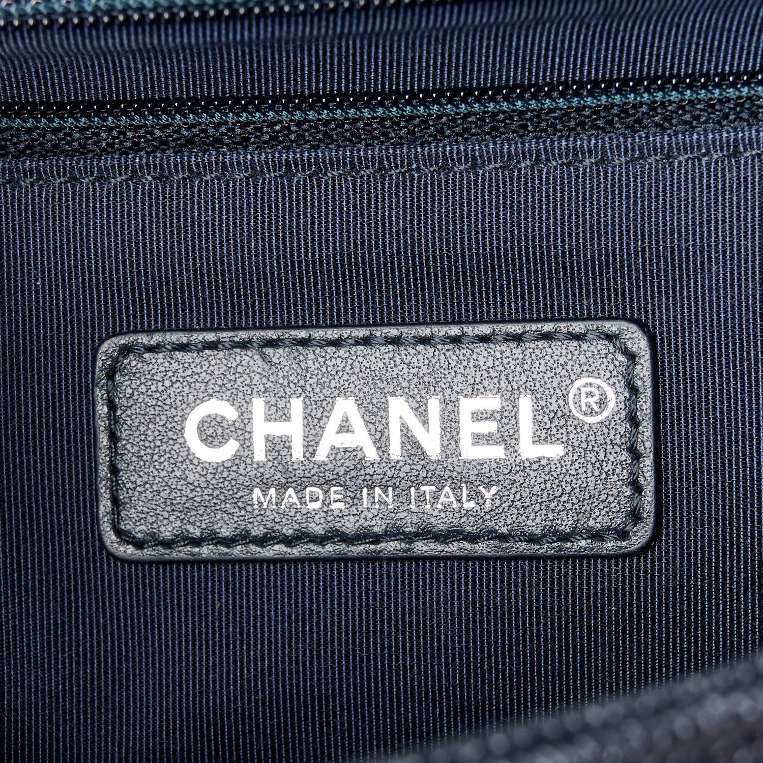 Chanel Caviar Chevron Quilted New Medium Boy Flap Dark Navy Blue 6 of 11