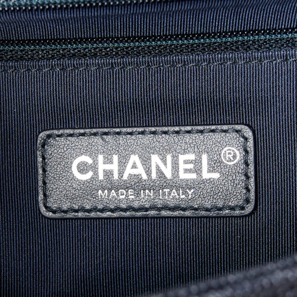 Chanel Caviar Chevron Quilted New Medium Boy Flap Dark Navy Blue 6 of 11