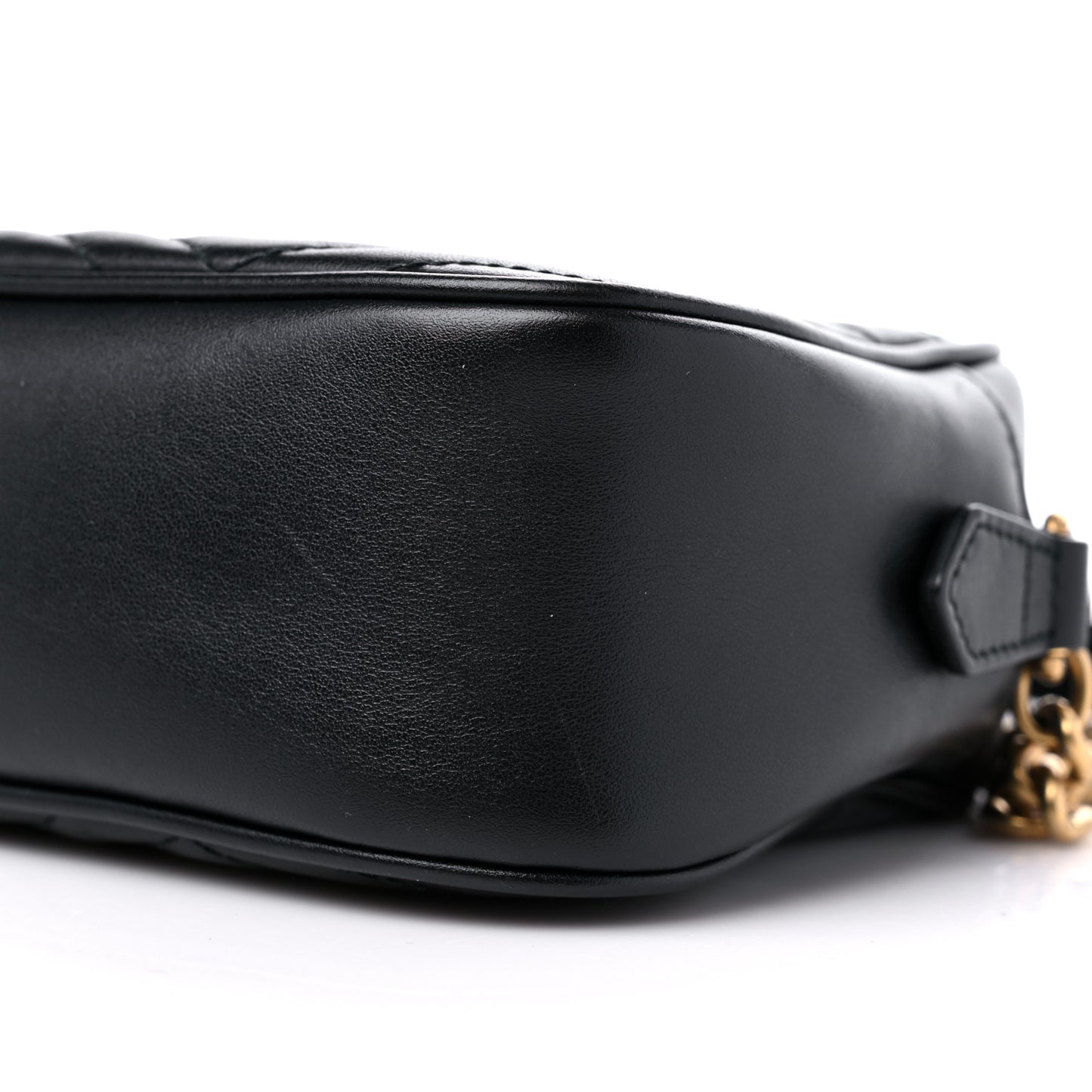 Calfskin Matelasse Small GG Marmont Chain Shoulder Bag Black