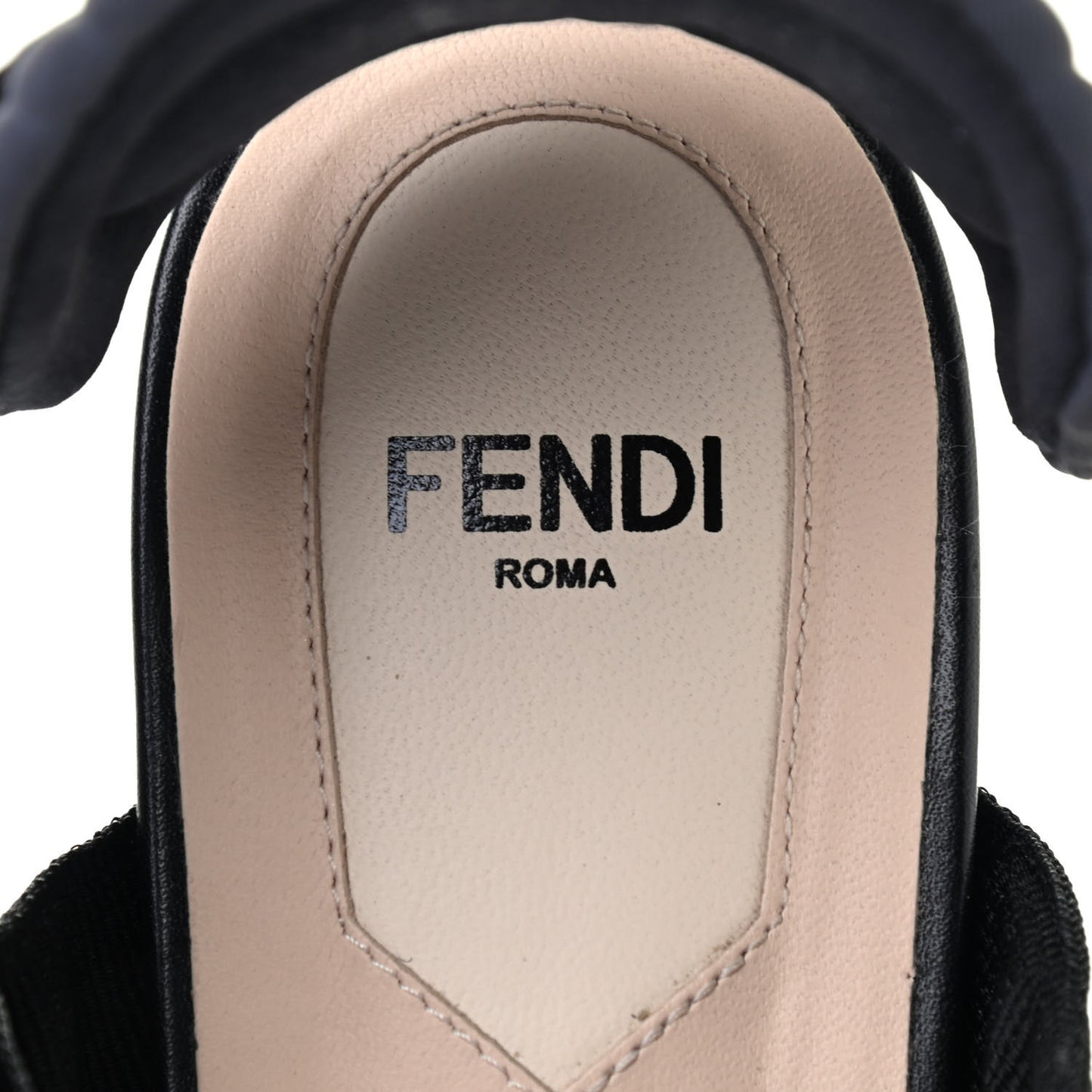 PVC Calfskin FF Colibri Slingback Ballerina Flats 37.5 Black