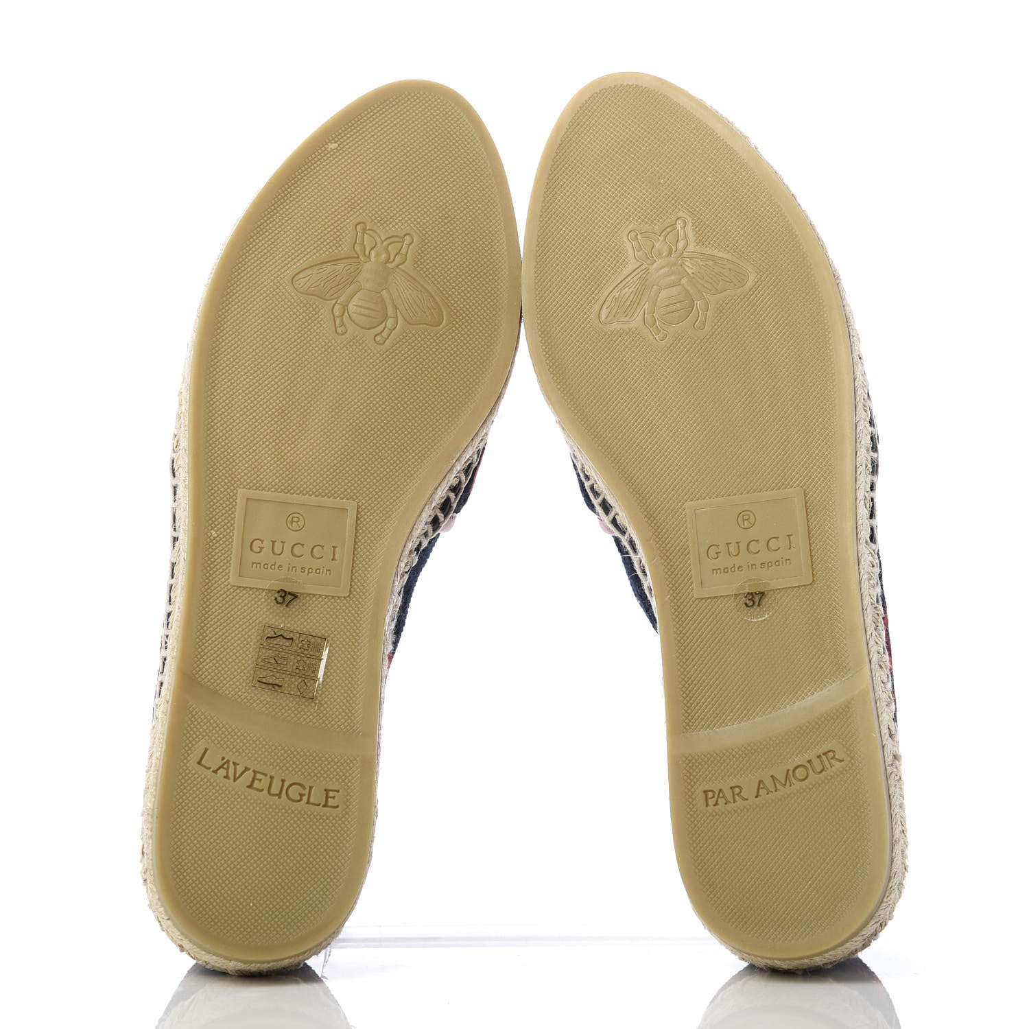 Gucci Terry Cloth GG Monogram Espadrilles 37 Blue Red 5 of 10