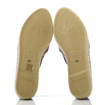 Gucci Terry Cloth GG Monogram Espadrilles 37 Blue Red 5 of 10