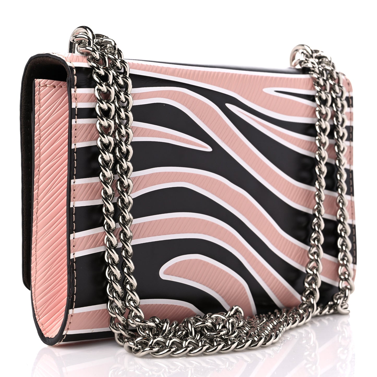Calfskin Embossed Chain Louise MM Beige