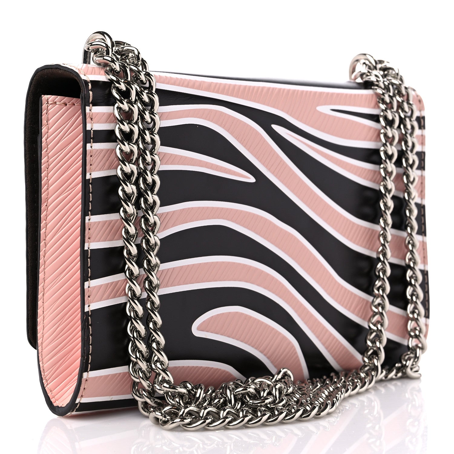 Louis Vuitton Calfskin Embossed Chain Louise MM Beige 3 of 8