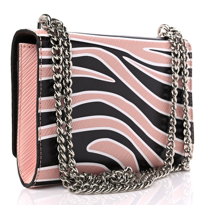 Louis Vuitton Calfskin Embossed Chain Louise MM Beige 3 of 8