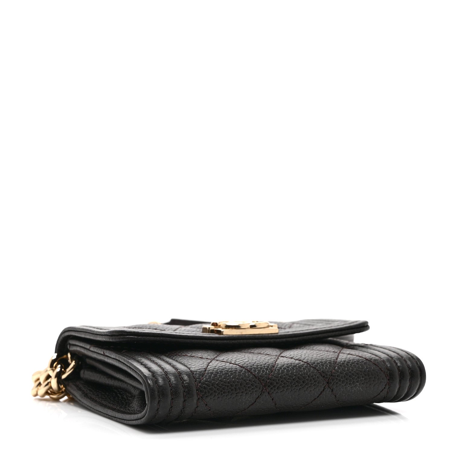 Chanel Caviar Quilted Boy Card Holder On Chain Black 4 of 11