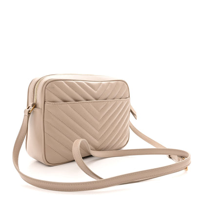 Saint Laurent Calfskin Matelasse Monogram Lou Camera Bag Dark Latte 3 of 10