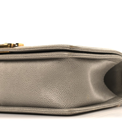 Chanel Caviar Quilted Medium Boy Flap Grey 10 of 11