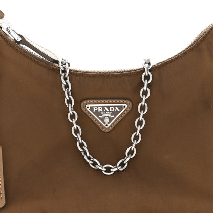Prada Nylon Re-Edition 2005 Shoulder Bag Cacao 9 of 11