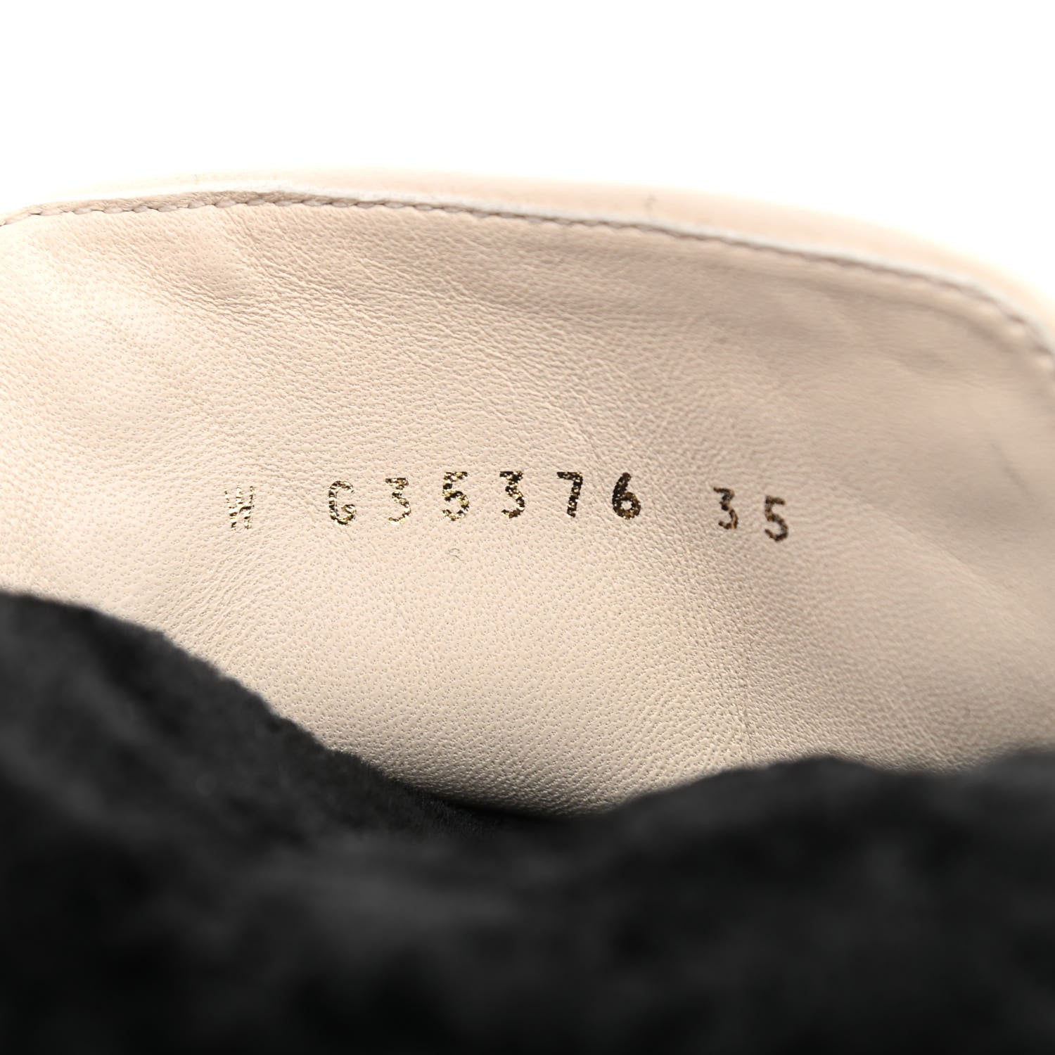 Chanel Calfskin Shearling CC Lace Up Boots 35 Black White 8 of 9