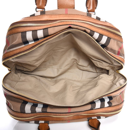 Burberry Vintage Leather House Check Tote Saddle Brown 5 of 19