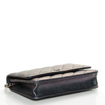 Chanel Iridescent Goatskin Quilted Wallet On Chain WOC Purple 4 of 8