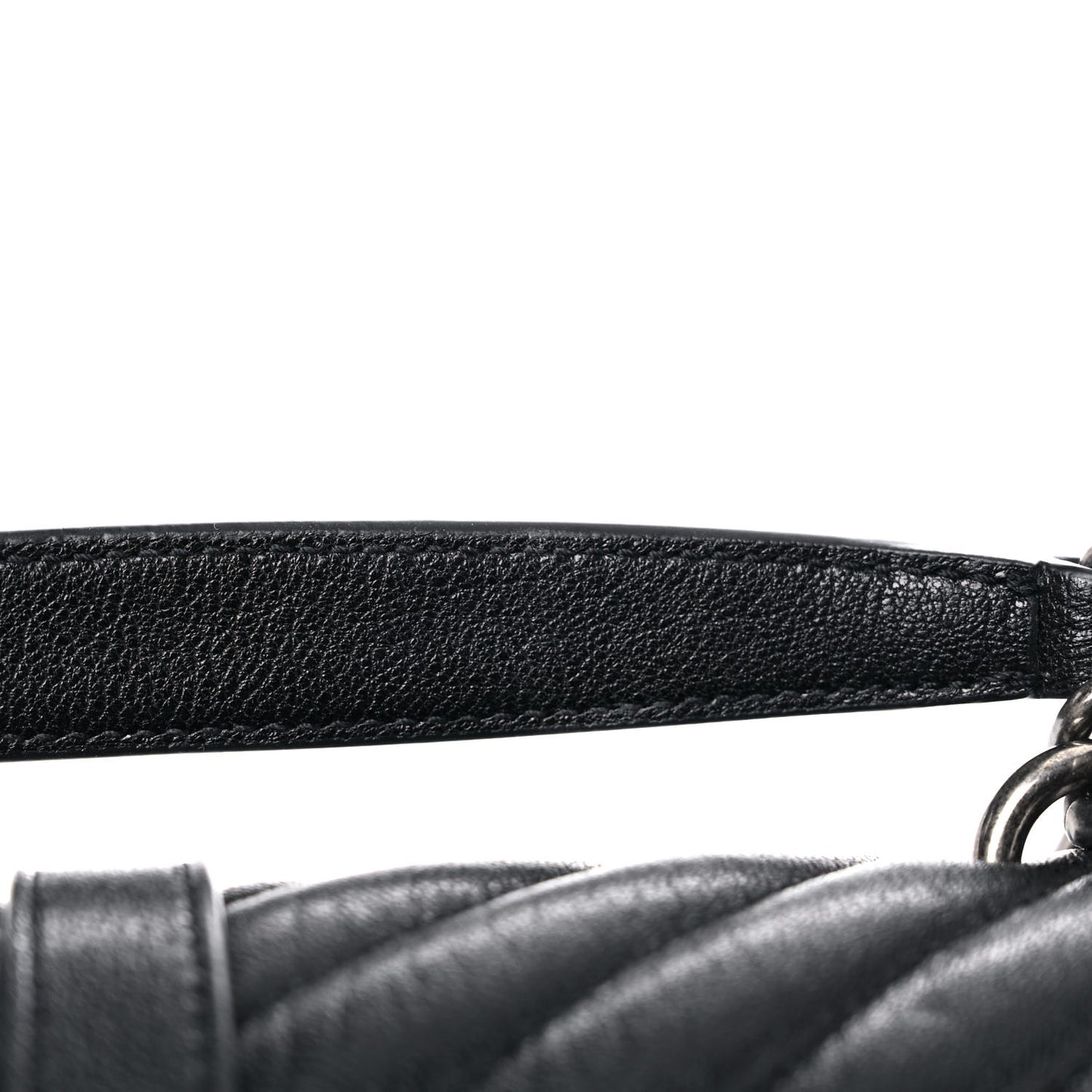 Sheepskin Matelasse Chevron Monogram Medium College Bag Black