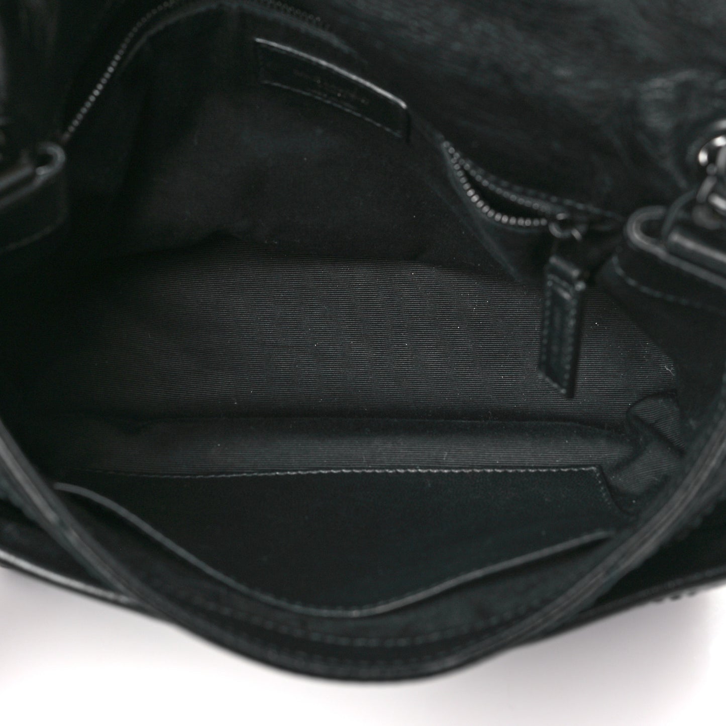 Crinkled Calfskin Matelasse Monogram Medium Niki Chain Satchel Black