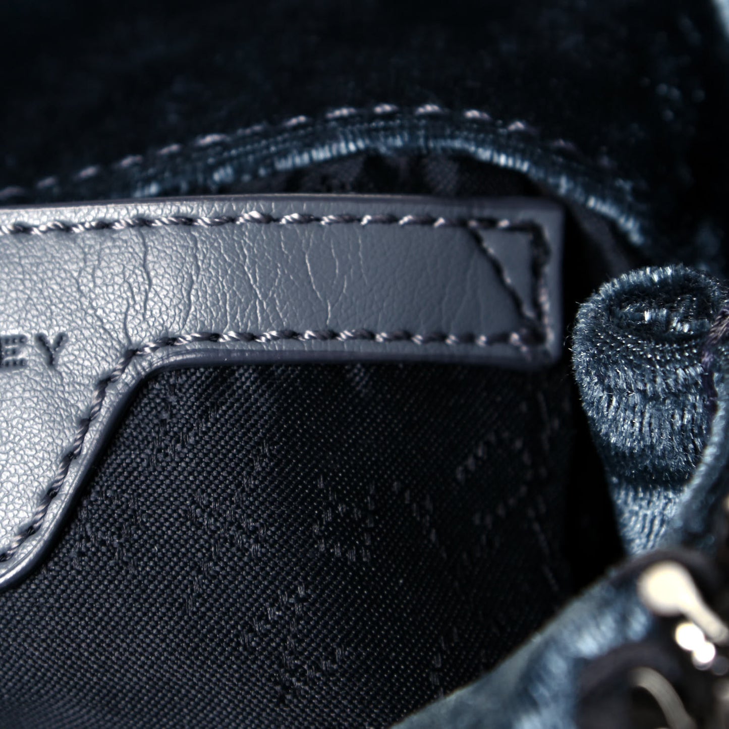 Crushed Velvet Mini Falabella Fold Over Tote Blue
