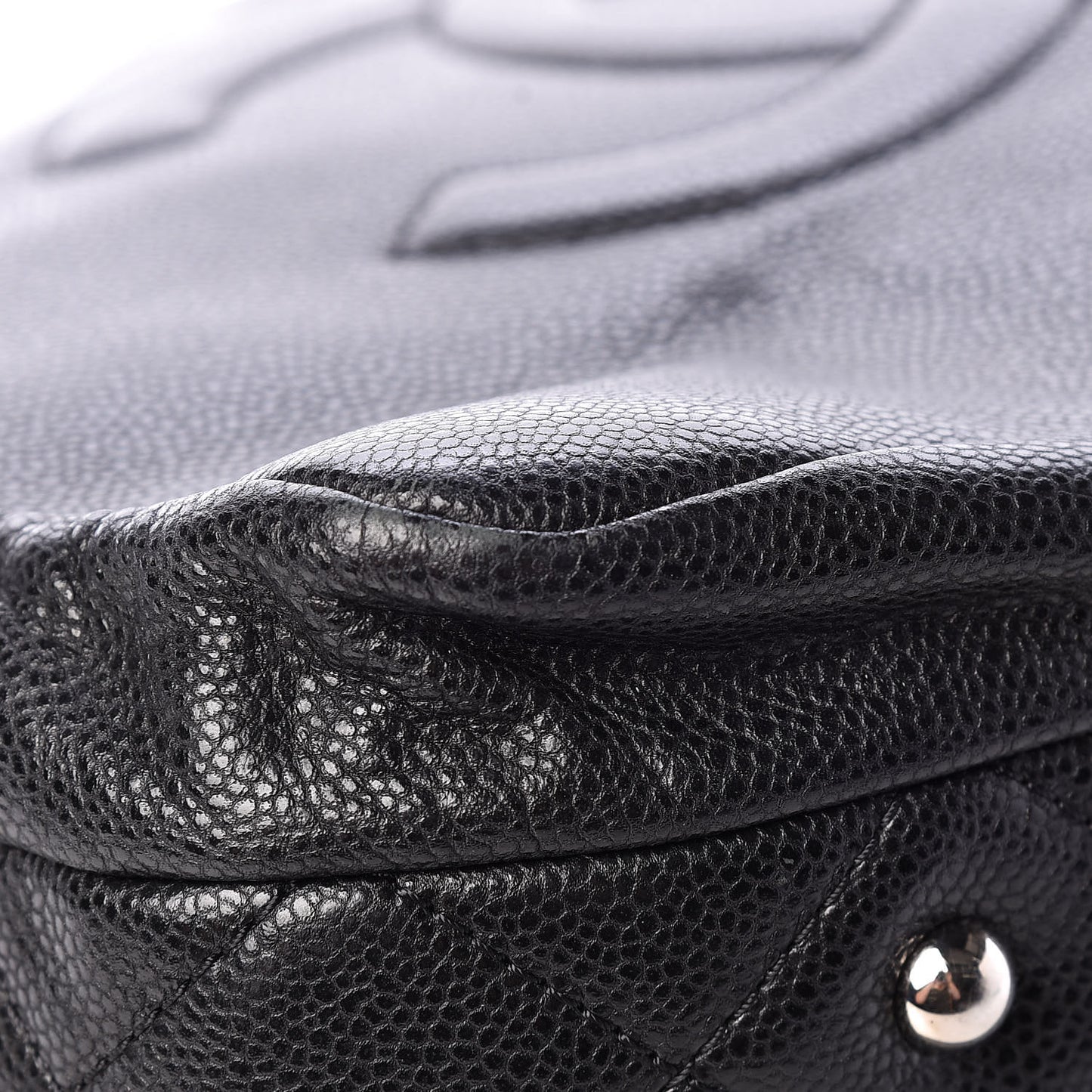Soft Caviar Large Timeless CC Shopping Tote Black