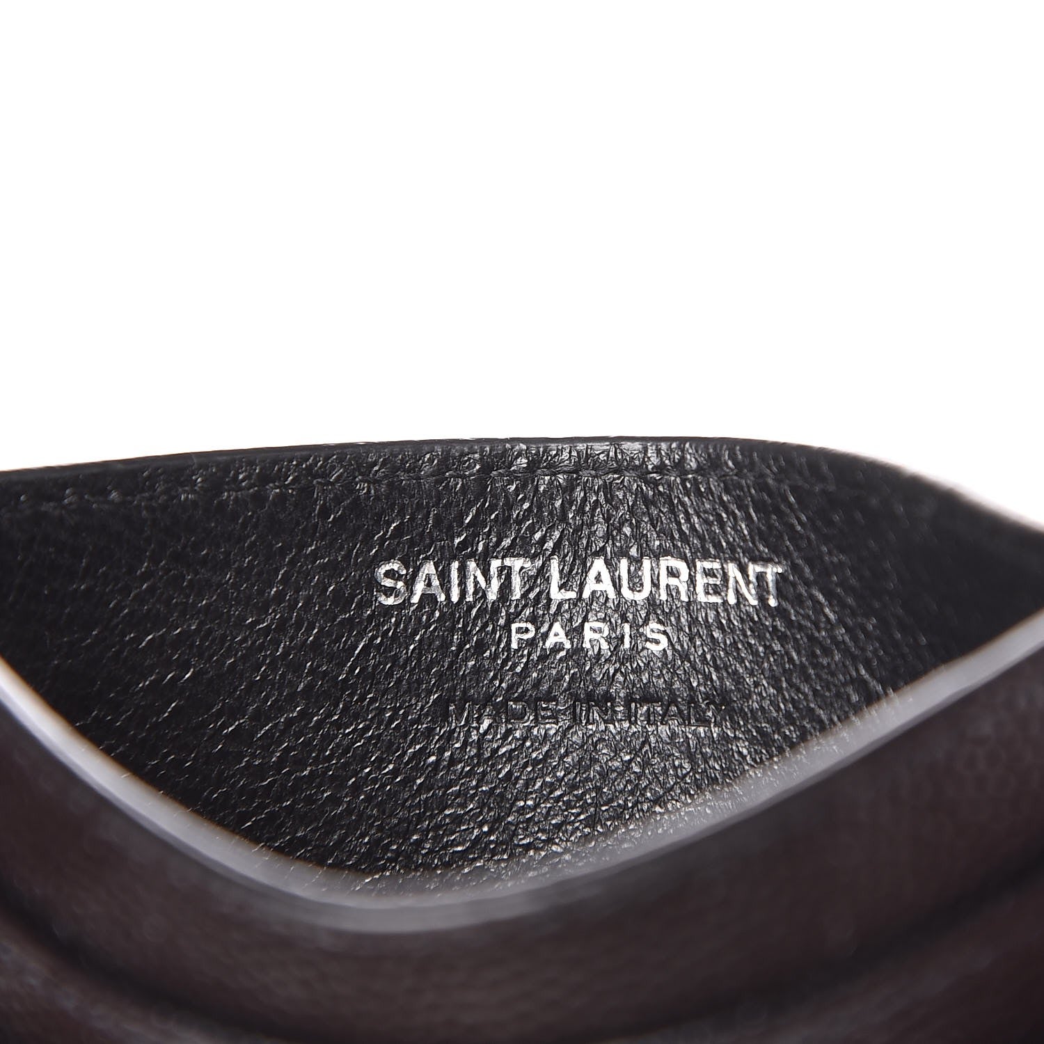 Saint Laurent Grain De Poudre Matelasse Chevron Monogram Credit Card Case Black 6 of 8