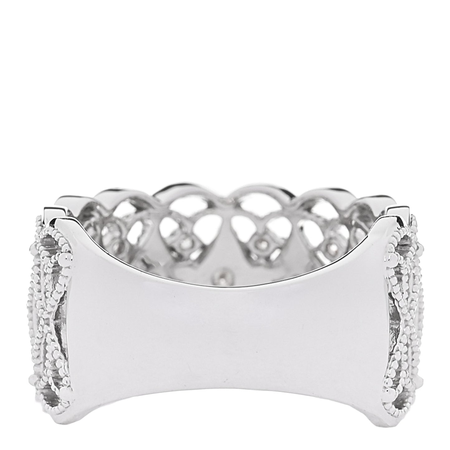 18K White Gold Diamond .35ctw Milgrain Band Ring  53 6.25