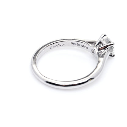 Cartier Platinum Diamond .71ct Solitaire 1895 Engagement Ring 52 6 7 of 10