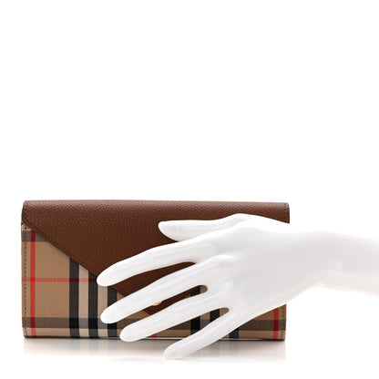 Burberry Vintage Check Grain Calfskin Halton Wallet Tan 2 of 7