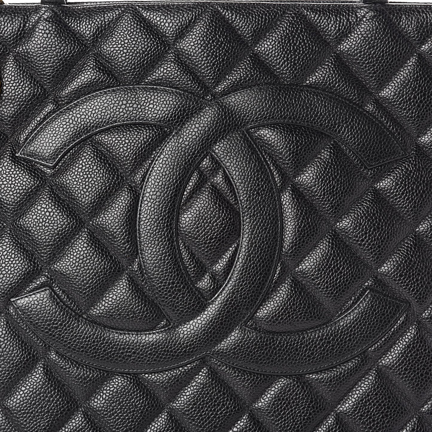 Caviar Quilted Medallion Tote Black