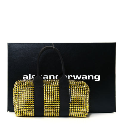 Alexander Wang Mesh Crystal Rhinestone Mini Cruiser Duffle Lemon 10 of 11