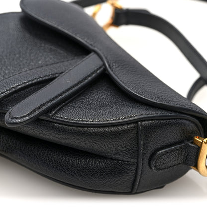 Christian Dior Goatskin Micro Saddle Bag With Strap Black 9 of 10