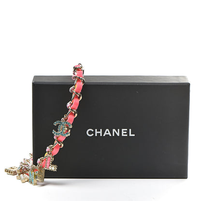 Chanel Metal Strass PVC Enamel CC Chain Link Choker Necklace Gold Blue Pink Yellow 8 of 8