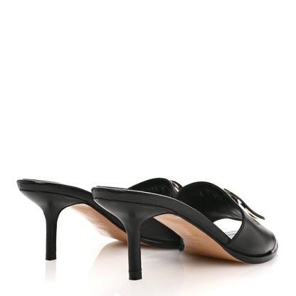 Valentino Garavani Calfskin VLogo 65mm Slide Sandals 35.5 Black 5 of 11