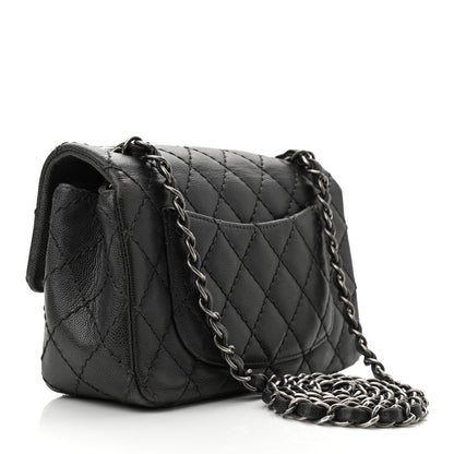 Chanel Washed Caviar Quilted Mini Rectangular Flap Charcoal 2 of 12
