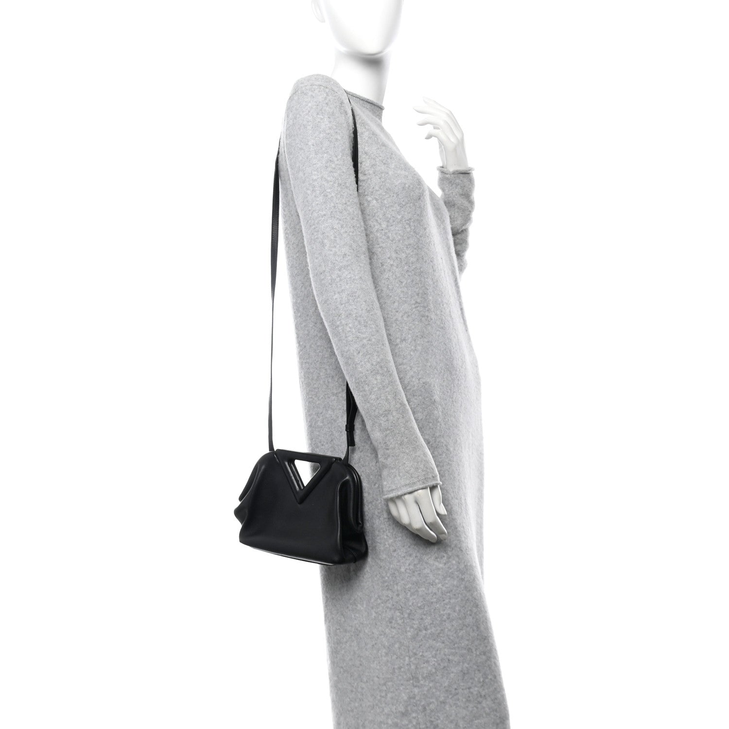 Bottega Veneta Calfskin Small The Point Triangle Bag Black 2 of 10