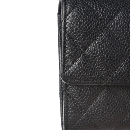 Chanel Caviar Quilted Large Gusset Flap Wallet Black 13 of 14