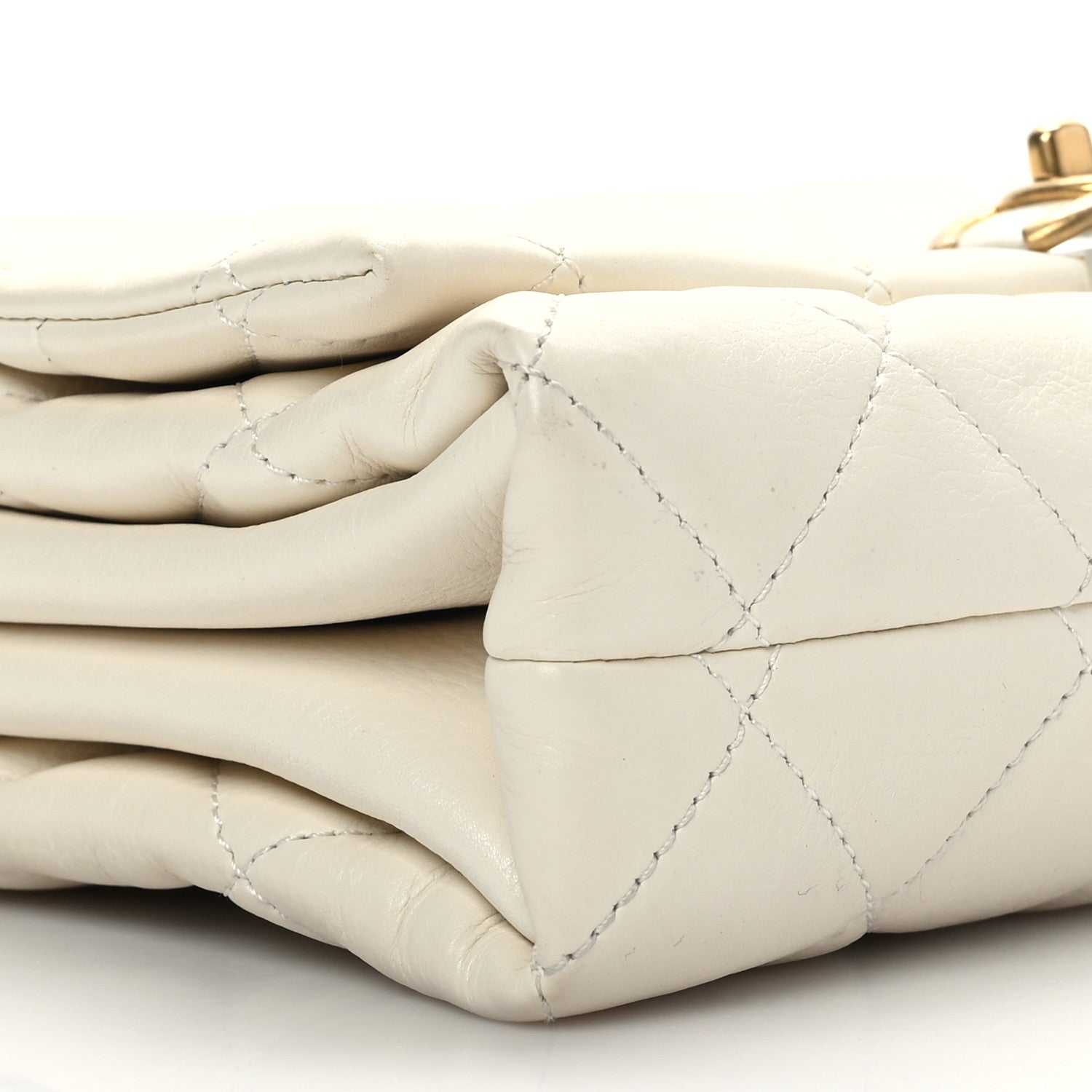 Chanel Calfskin Quilted Accordion Pearl CC Flap Bag White 9 of 11