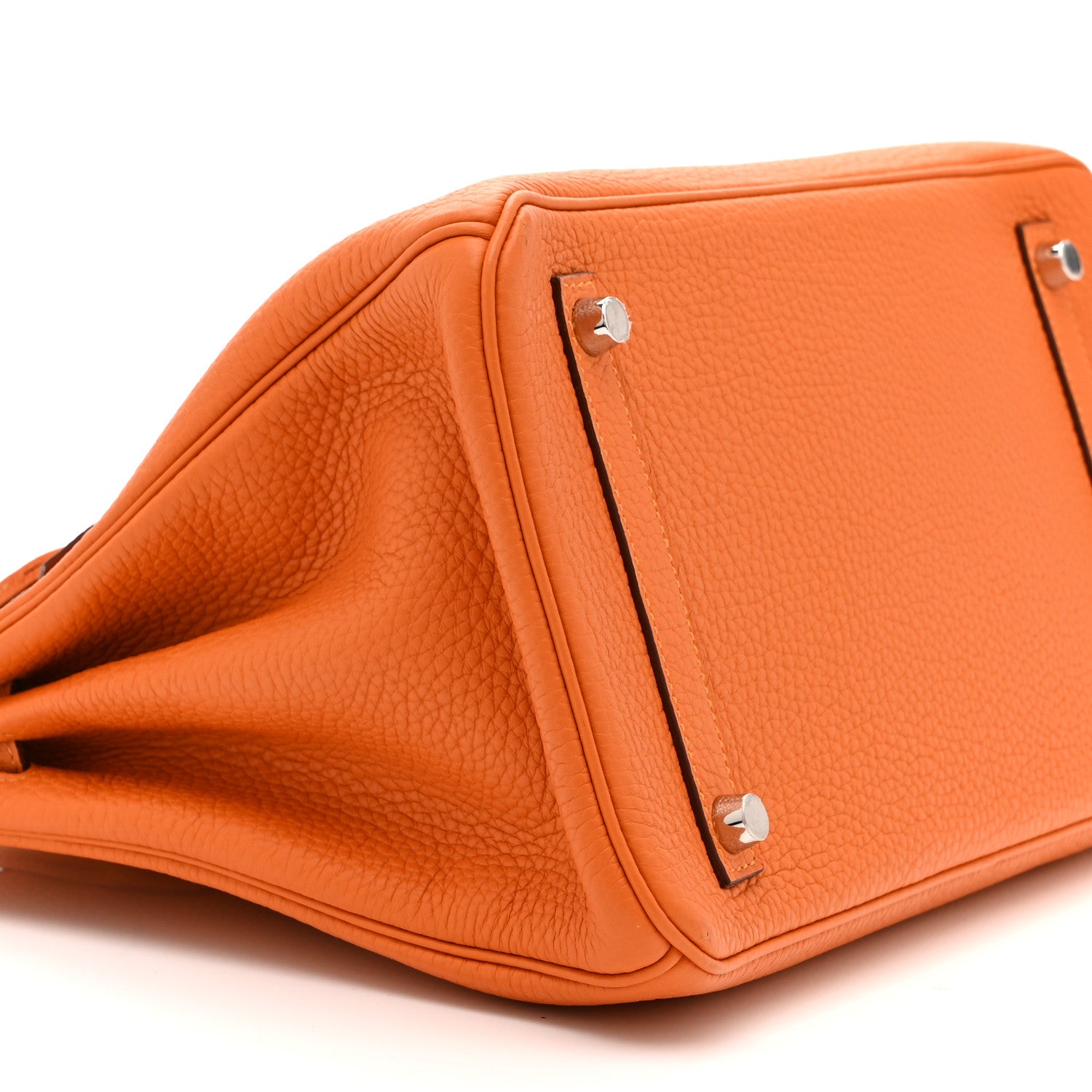 Hermes Taurillon Clemence Birkin 30 Orange 9 of 10