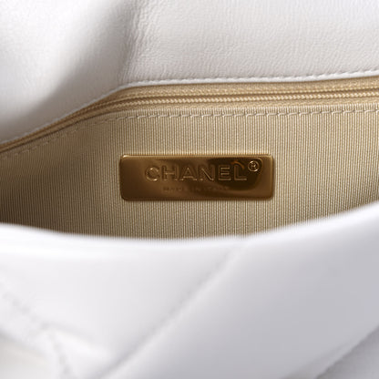 Chanel Goatskin Quilted Medium 19 Flap White 8 of 11