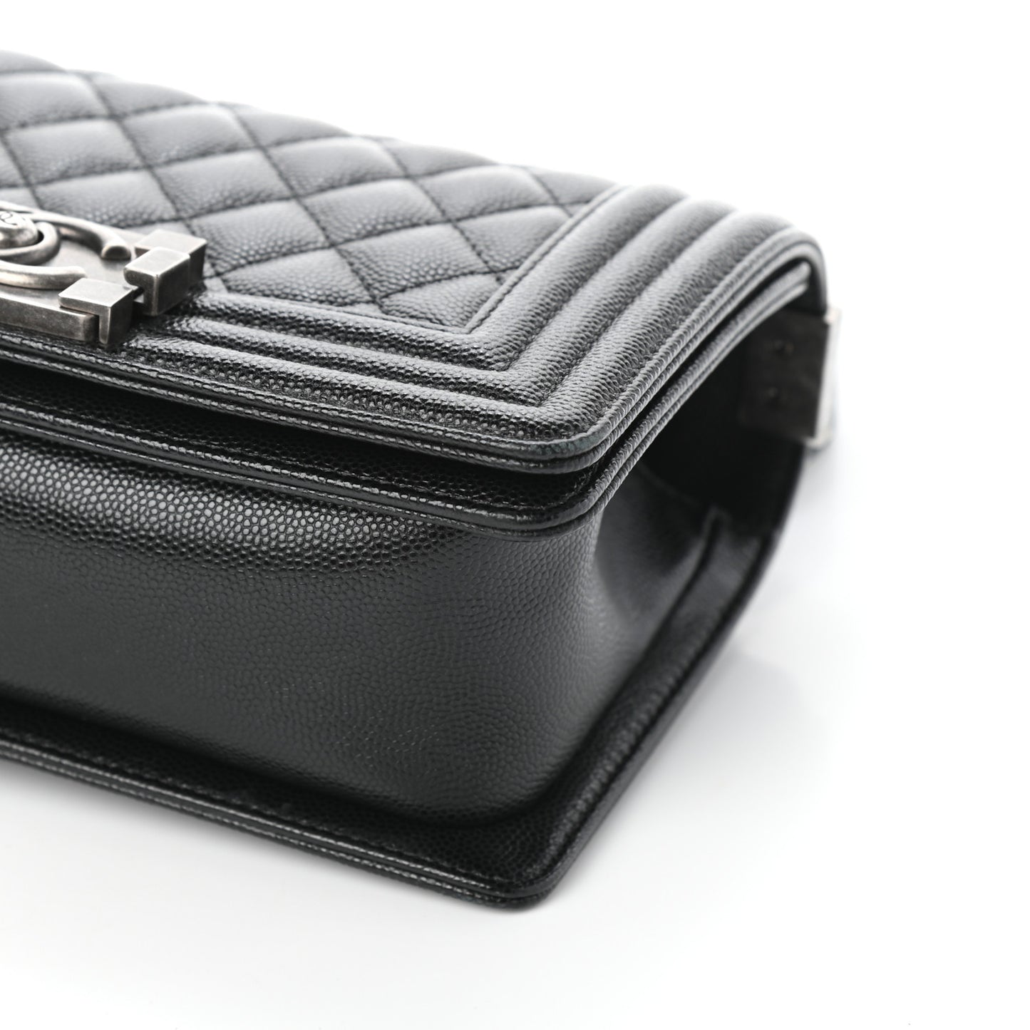 Caviar Quilted Small Boy Flap Black