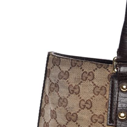 Gucci Monogram Medium Hasler Tote Dark Brown 18 of 24