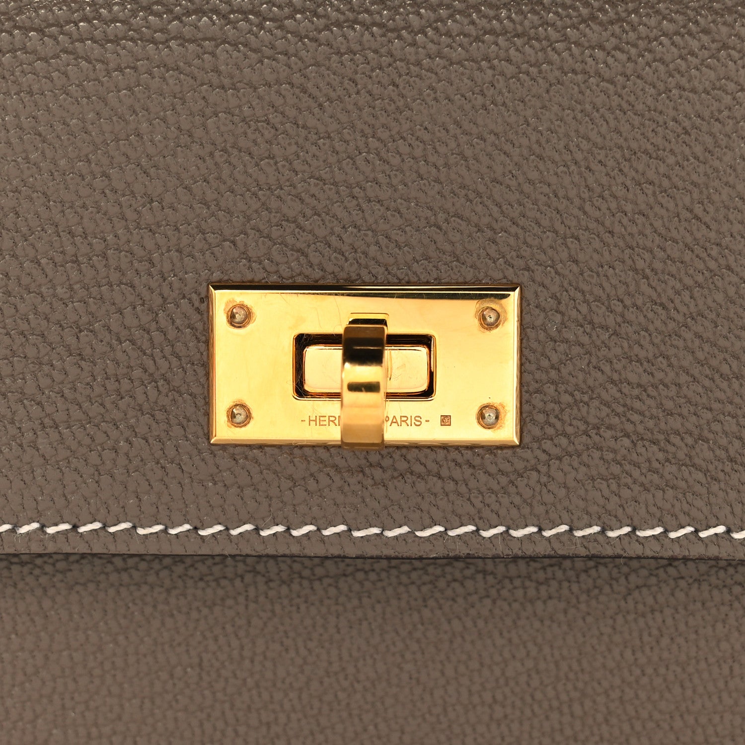 Hermes Chevre Chandra Kelly Pocket Compact Wallet Etoupe 8 of 9