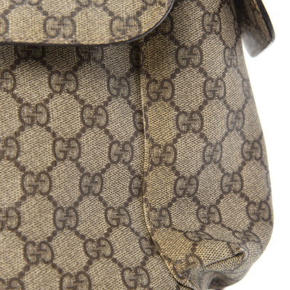 Gucci GG Supreme Monogram Selleria Calfskin Messenger Diaper Bag Beige Ebony Cocoa Dark Chocolate 11 of 16