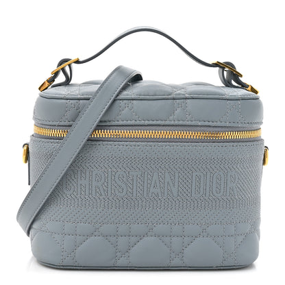 Christian Dior Lambskin Cannage Small Diortravel Vanity Case Cloud Blue 1 of 11